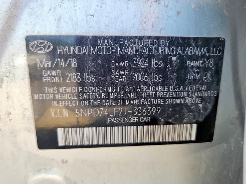 2018 HYUNDAI ELANTRA SE 12