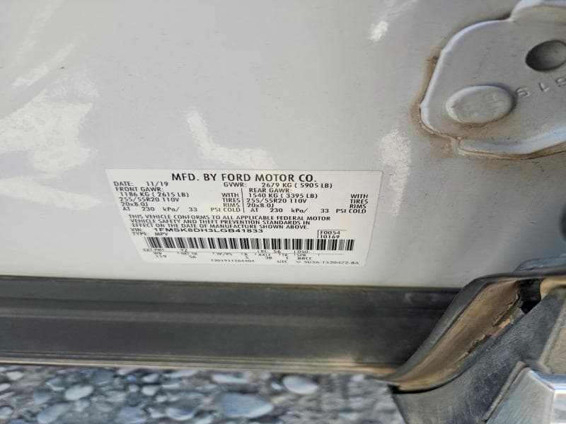 2020 FORD EXPLORER XLT 14