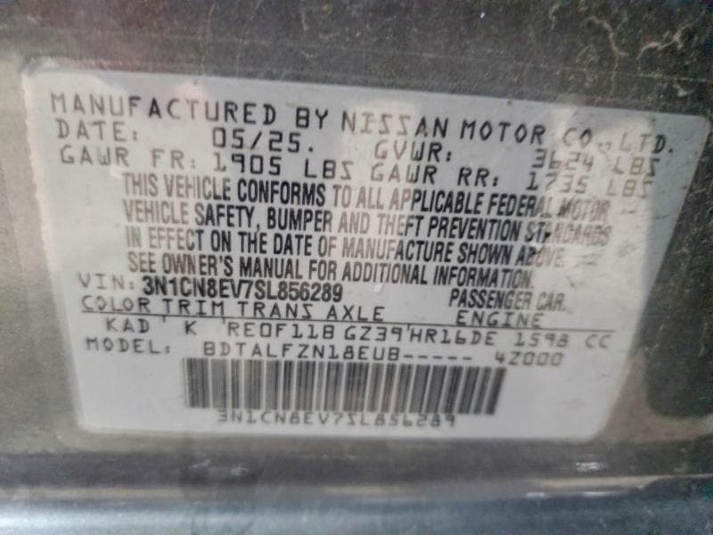 2025 NISSAN VERSA SV 12