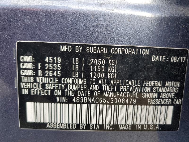2018 SUBARU LEGACY 2.5I PREMIUM 13