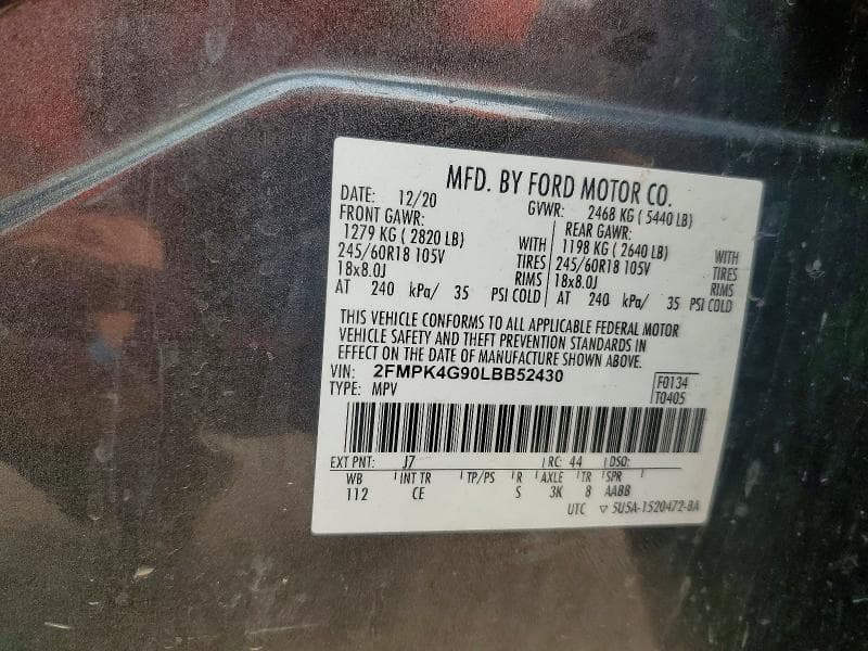 2020 FORD EDGE SE 13