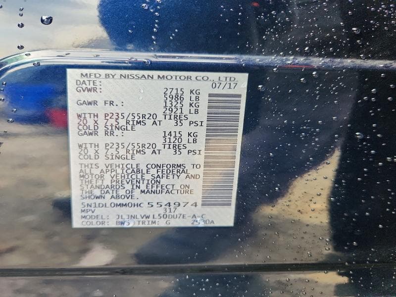 2017 INFINITI QX60 BASE 13