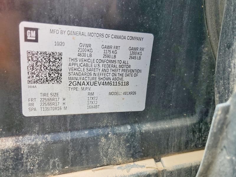 2021 CHEVROLET EQUINOX LT 13