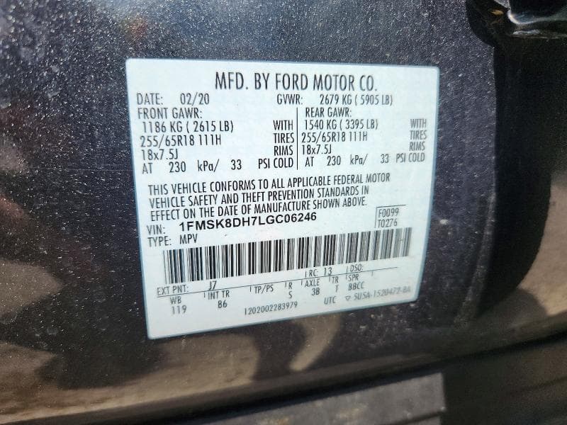 2020 FORD EXPLORER XLT 13