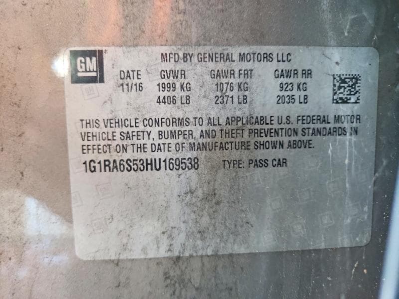 2017 CHEVROLET VOLT LT 13