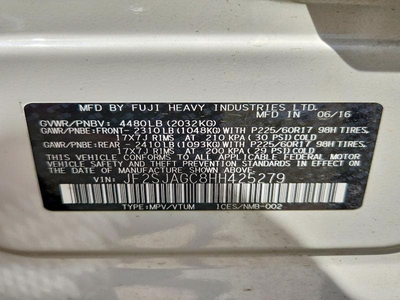 2017 SUBARU FORESTER 2.5I PREMIUM 13