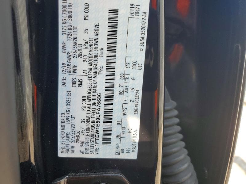 2020 FORD F150 SUPERCREW 12