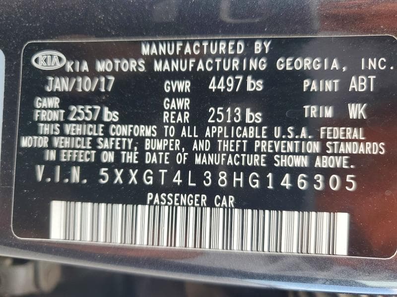 2017 KIA OPTIMA LX 13