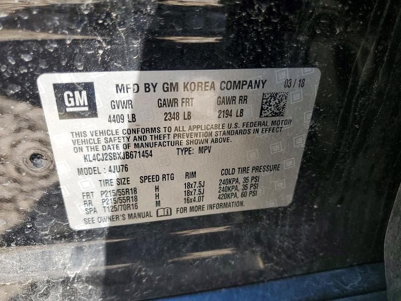 2018 BUICK ENCORE SPORT TOURING 13