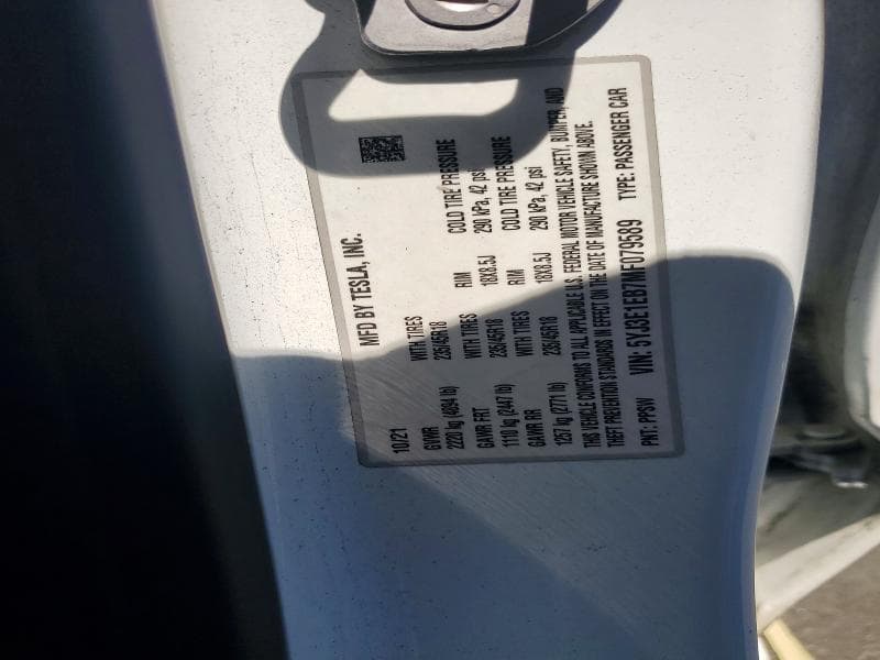 2021 TESLA MODEL 3 13