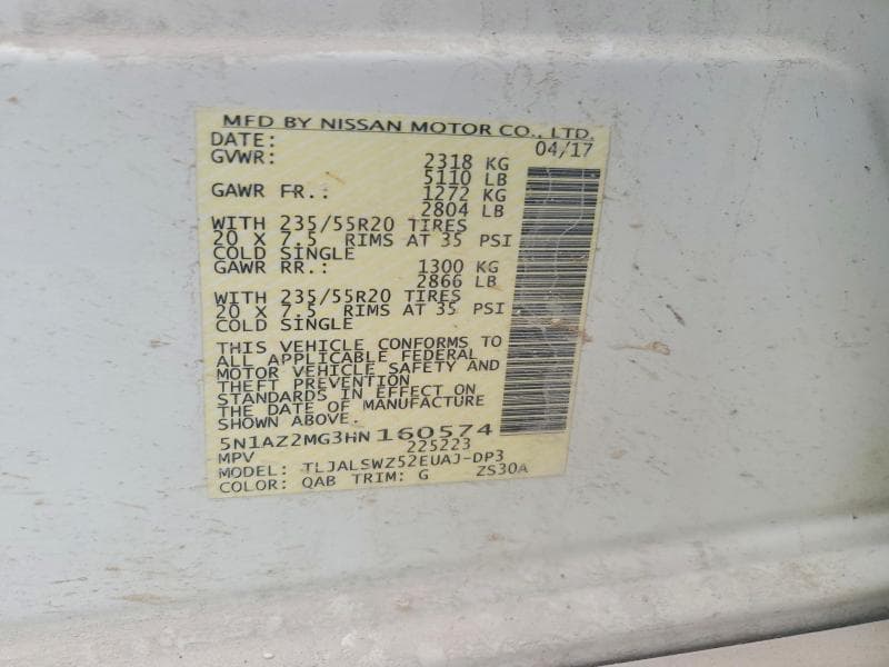2017 NISSAN MURANO PLATINUM 12