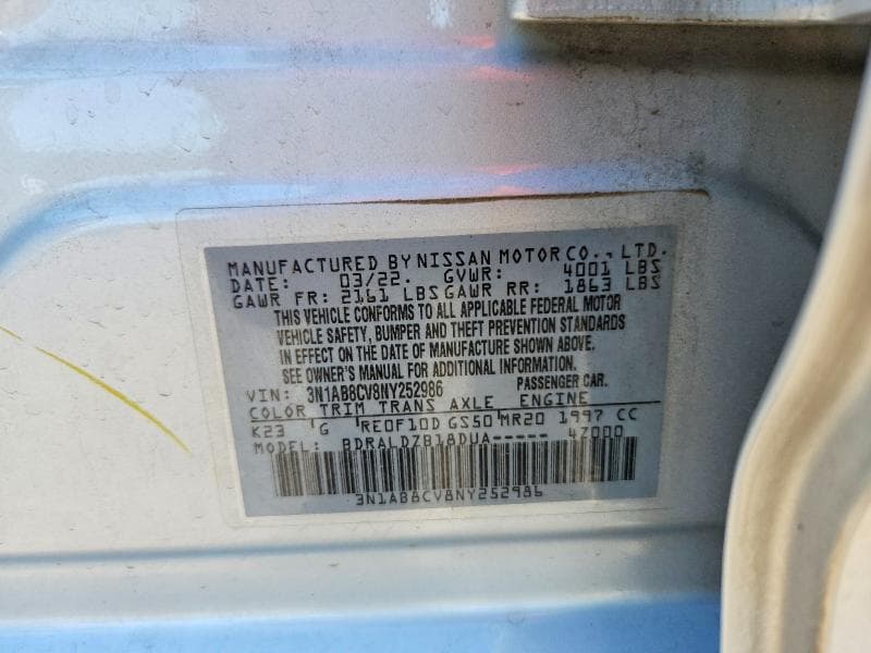 2022 NISSAN SENTRA SV 12