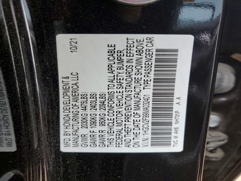 2021 HONDA ACCORD TOURING 13