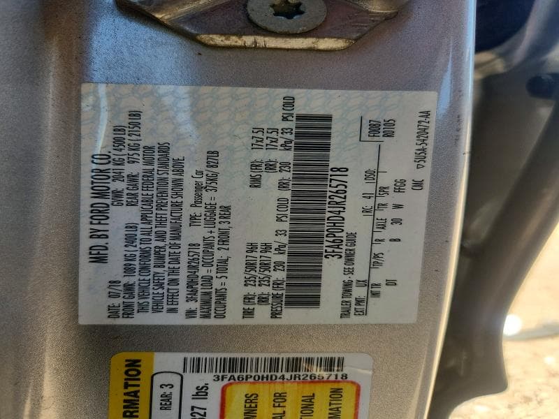 2018 FORD FUSION SE 13