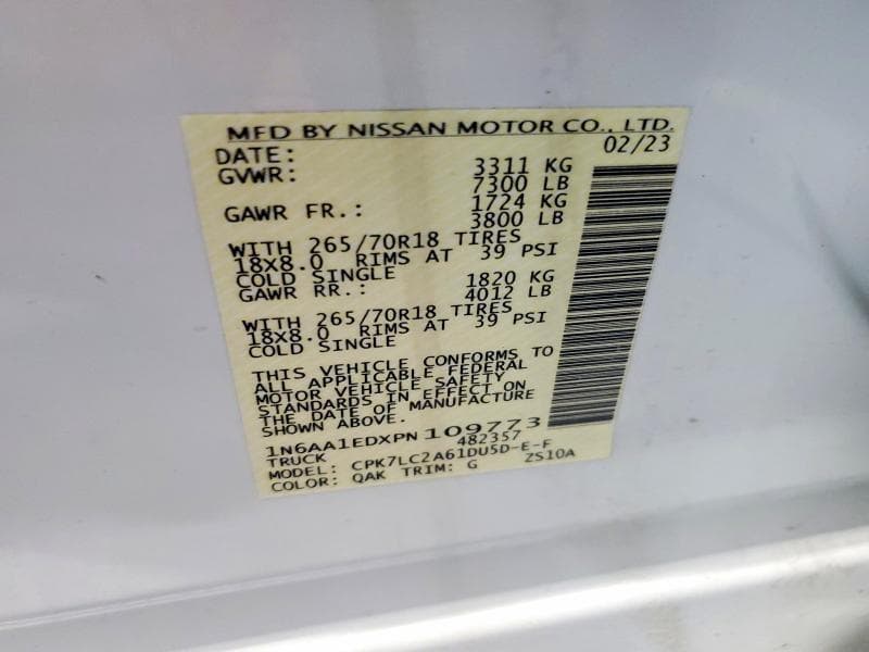 2023 NISSAN TITAN SV 13