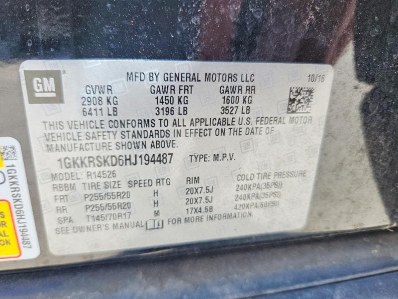2017 GMC ACADIA LIMITED SLT-2 13