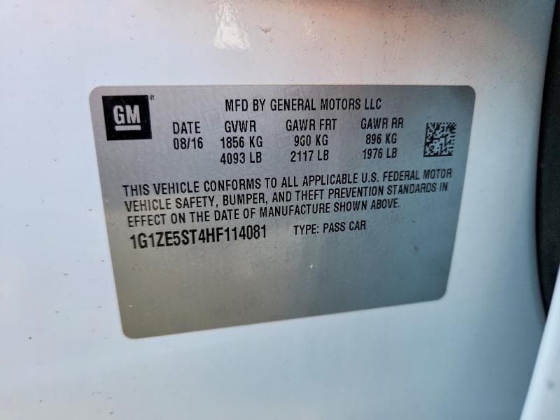2017 CHEVROLET MALIBU LT 12