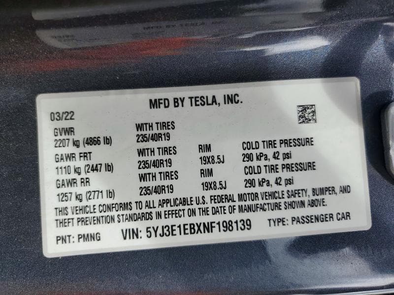 2022 TESLA MODEL 3 13