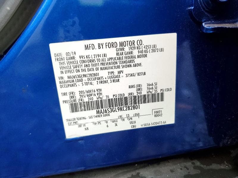 2019 FORD ECOSPORT SE 13