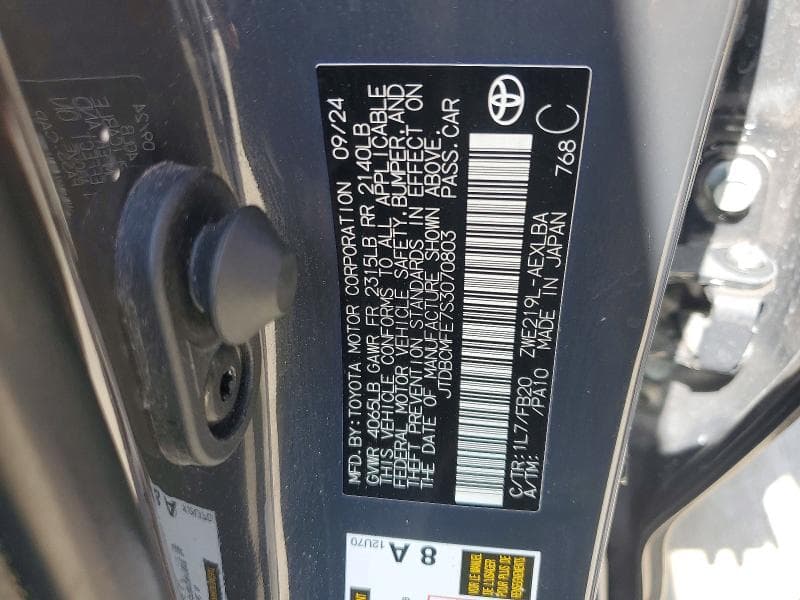 2025 TOYOTA COROLLA HYBRID LE 13