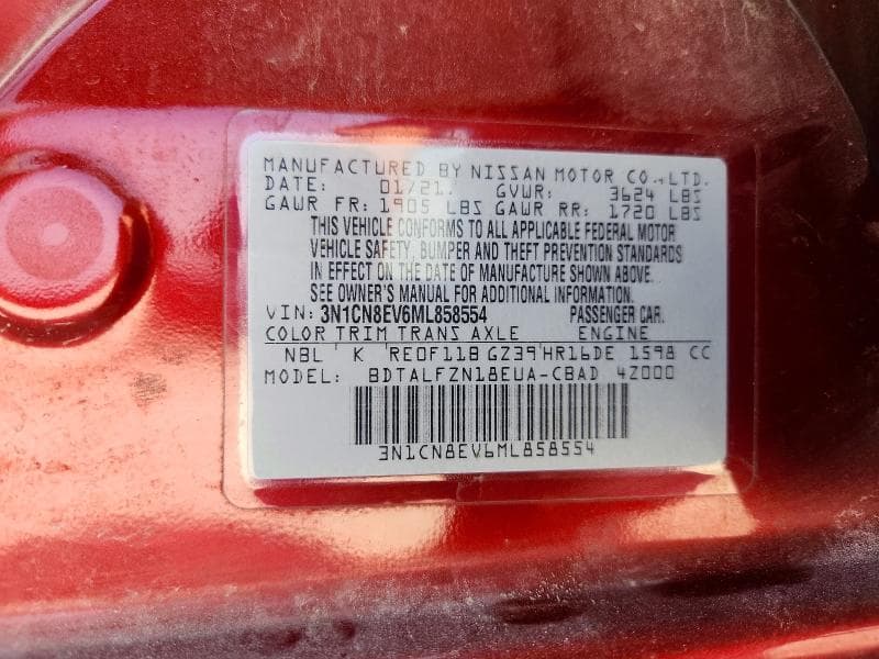 2021 NISSAN VERSA SV 12