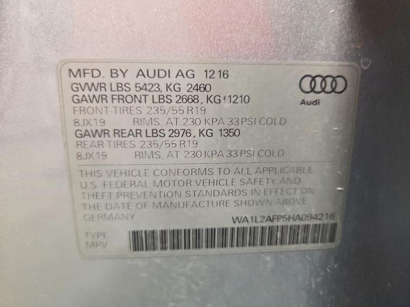 2017 AUDI Q5 PREMIUM PLUS 12