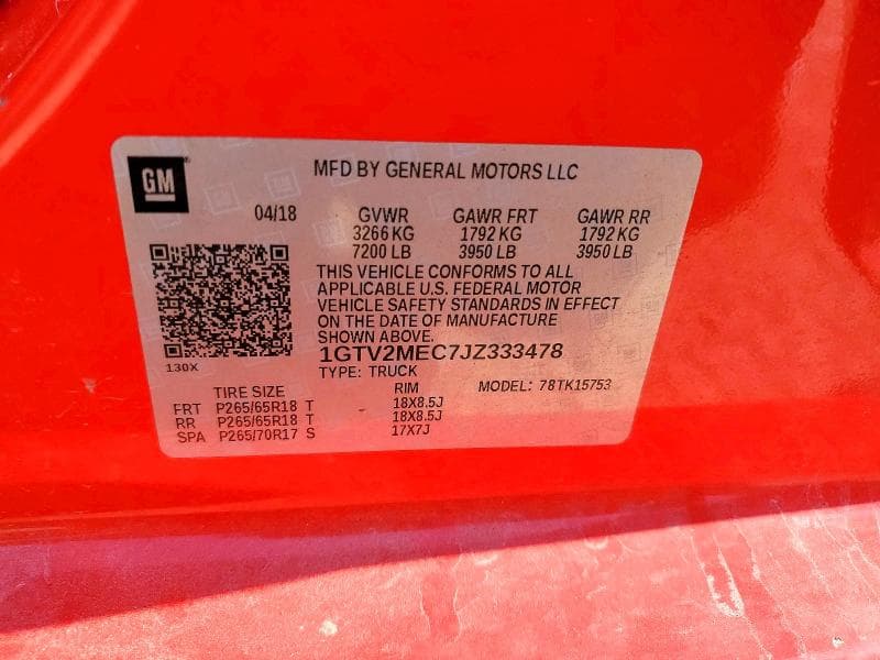 2018 GMC SIERRA K1500 SLE 12