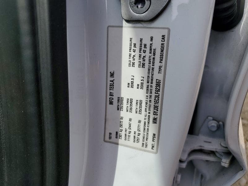 2020 TESLA MODEL 3 12