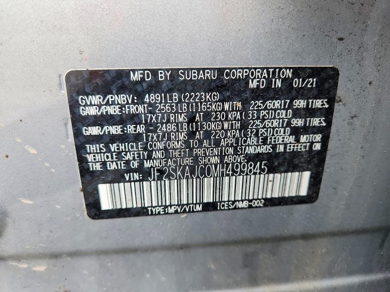 2021 SUBARU FORESTER PREMIUM 13