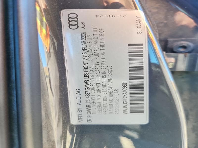 2019 AUDI A3 PREMIUM/TITANIUM 12