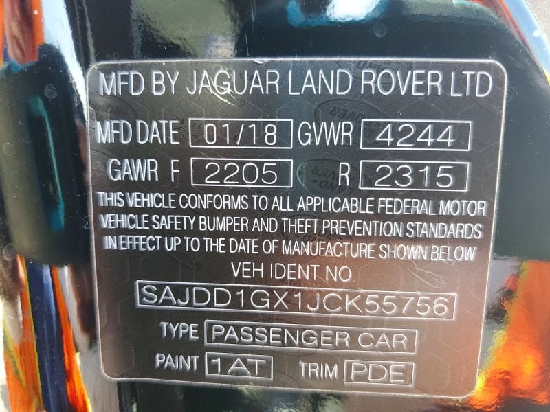 2018 JAGUAR F-TYPE 12