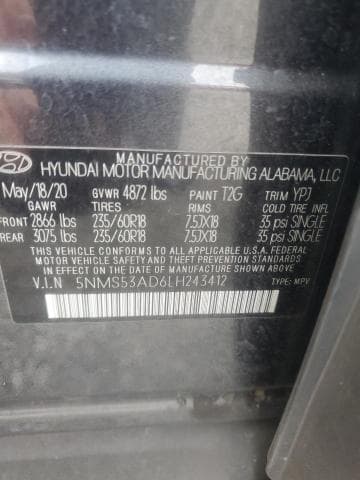 2020 HYUNDAI SANTA FE LIMITED 12