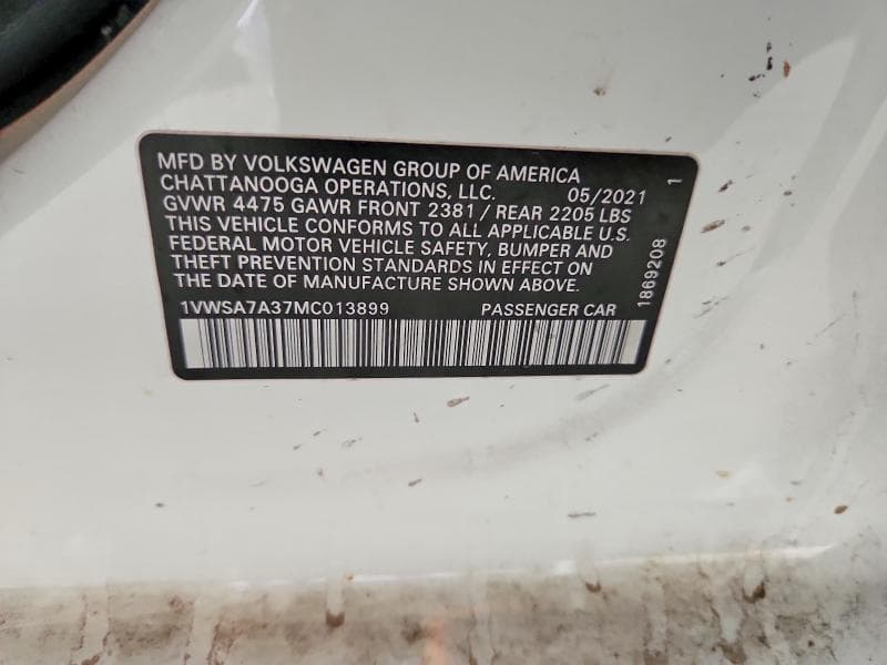 2021 VOLKSWAGEN PASSAT SE 12