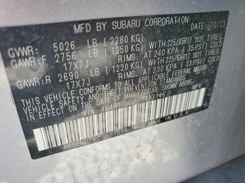 2024 SUBARU OUTBACK WILDERNESS 13