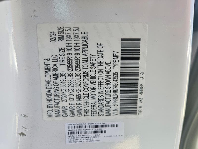 2024 HONDA ODYSSEY TOURING 14