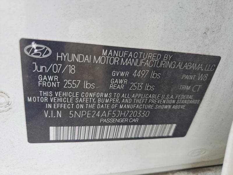 2018 HYUNDAI SONATA SE 12