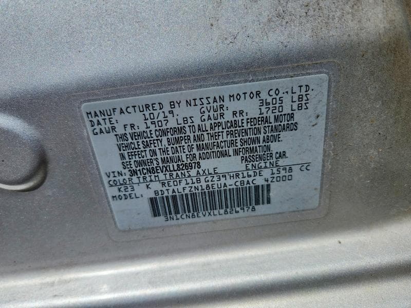 2020 NISSAN VERSA SV 13