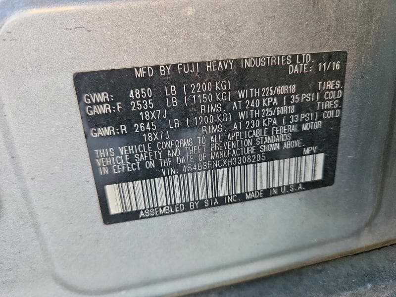 2017 SUBARU OUTBACK 3.6R LIMITED 13