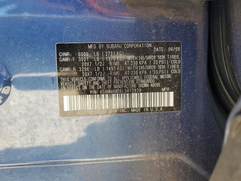 2020 SUBARU ASCENT LIMITED 14