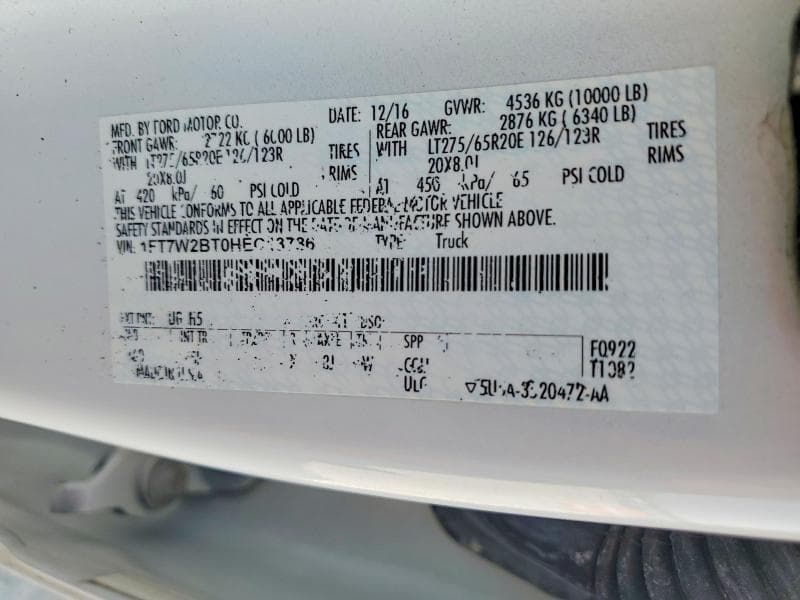 2017 FORD F250 SUPER DUTY 12