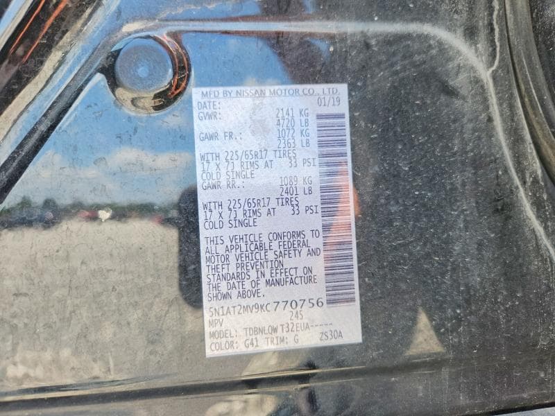 2019 NISSAN ROGUE SV 14