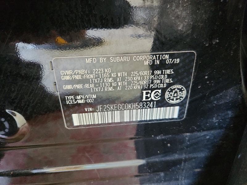 2019 SUBARU FORESTER PREMIUM 12