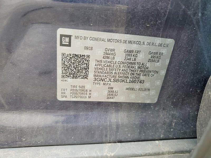 2019 CHEVROLET TRAX 1LT 12