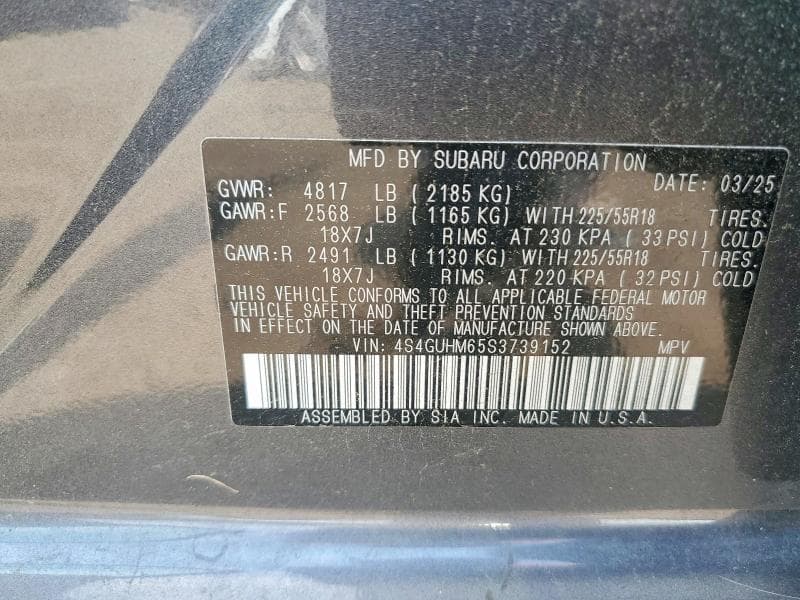 2025 SUBARU CROSSTREK LIMITED 13