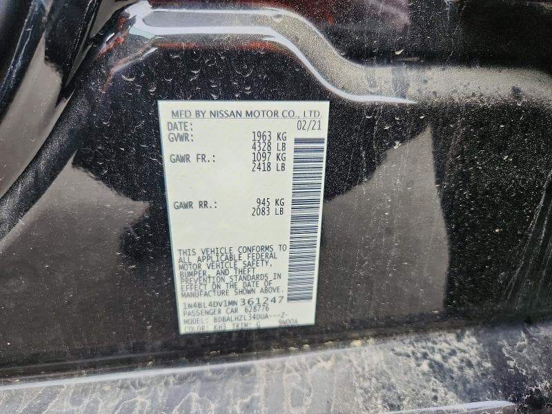 2021 NISSAN ALTIMA SV 12
