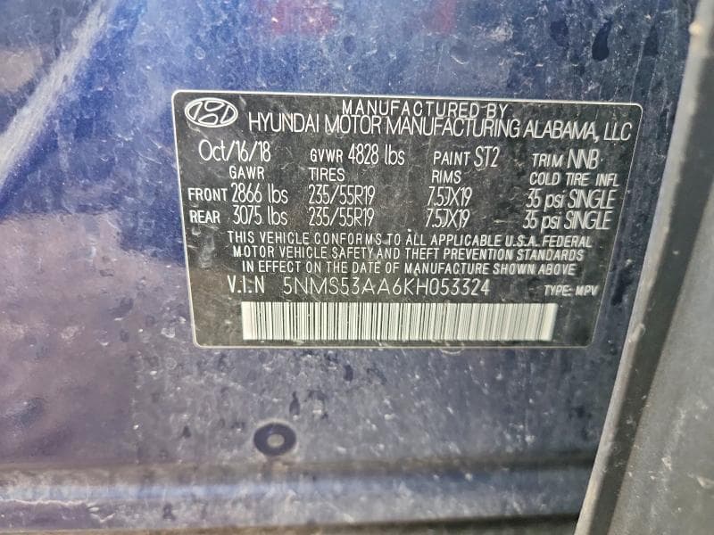 2019 HYUNDAI SANTA FE ULTIMATE 2.0T 12