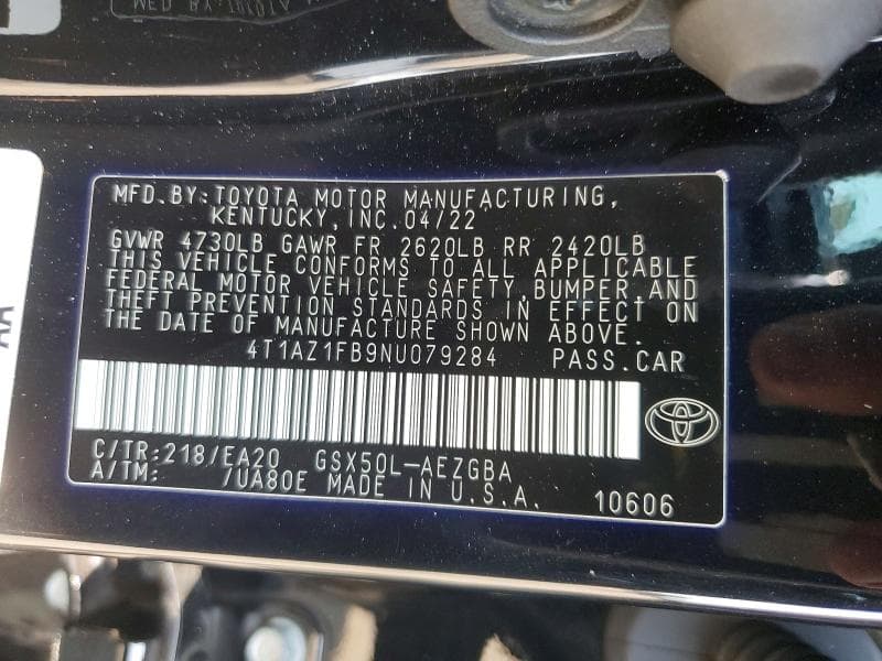 2022 TOYOTA AVALON XLE 12