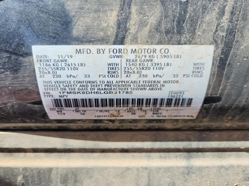 2020 FORD EXPLORER XLT 13