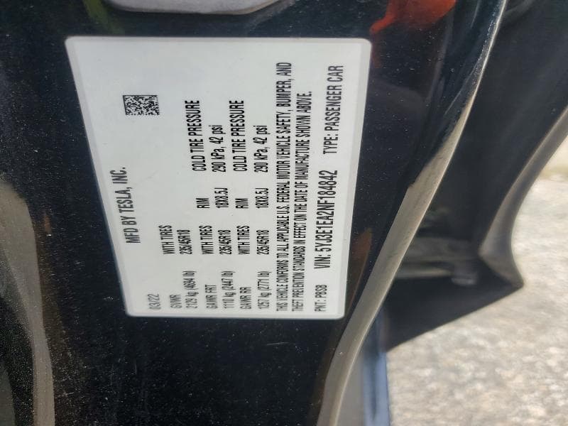 2022 TESLA MODEL 3 12