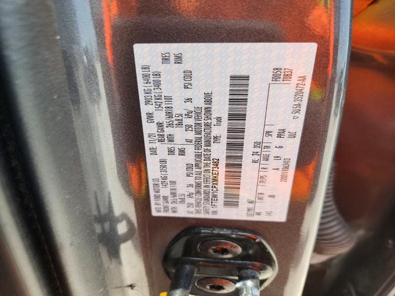 2021 FORD F150 SUPERCREW 12